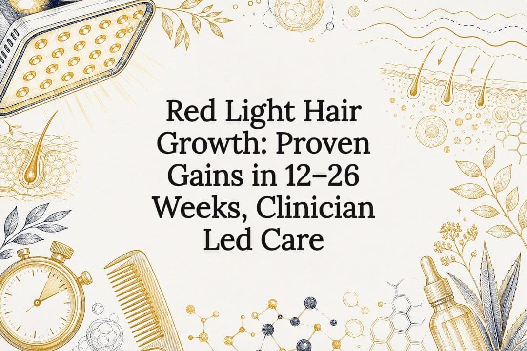 Red Light Hair Growth: Proven Gains in 12–26 Weeks, Clinician Led Care